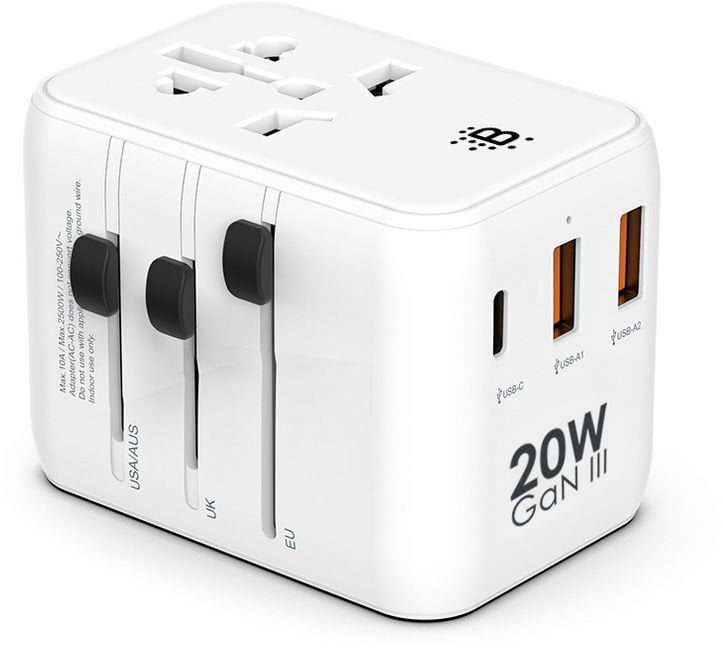 Boompods World Travel Plug 20W White
