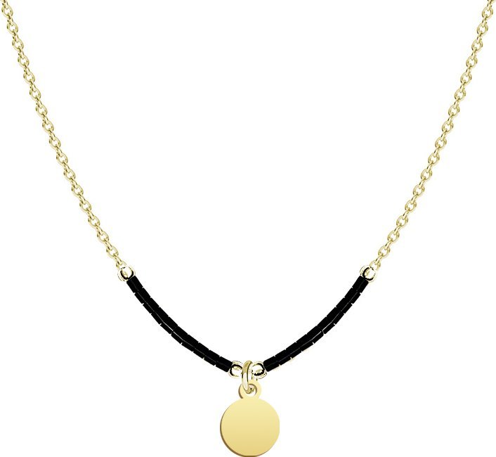 Radziszewska Jewellery Naszyjnik Pozłacany z blaszką i koralikami