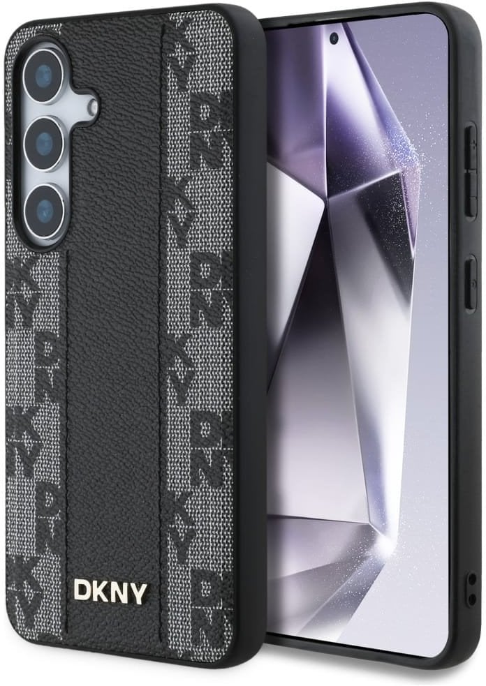 Etui DKNY Leather Checkered Pattern MagSafe do Samsung Galaxy S25 czarny