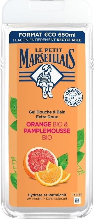 LE PETIT MARSEILLAIS_Żel pod prysznic i do kąpieli Bio Grejpfrut i Bio Pomarańcza 650ml