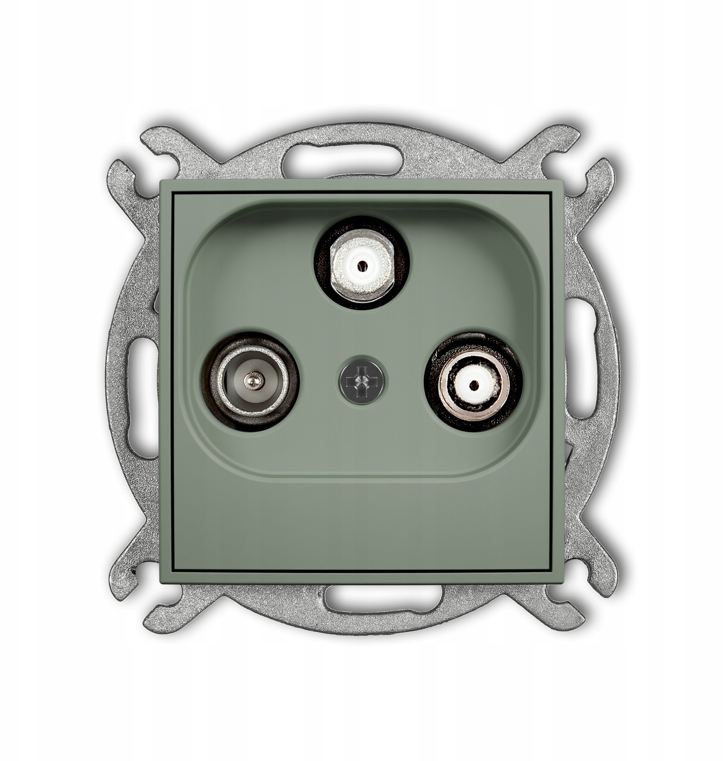 MINI Mechanizm gniazda abonenckiego 2 wyjścia SAT + TV szałwiowy 61MGSN