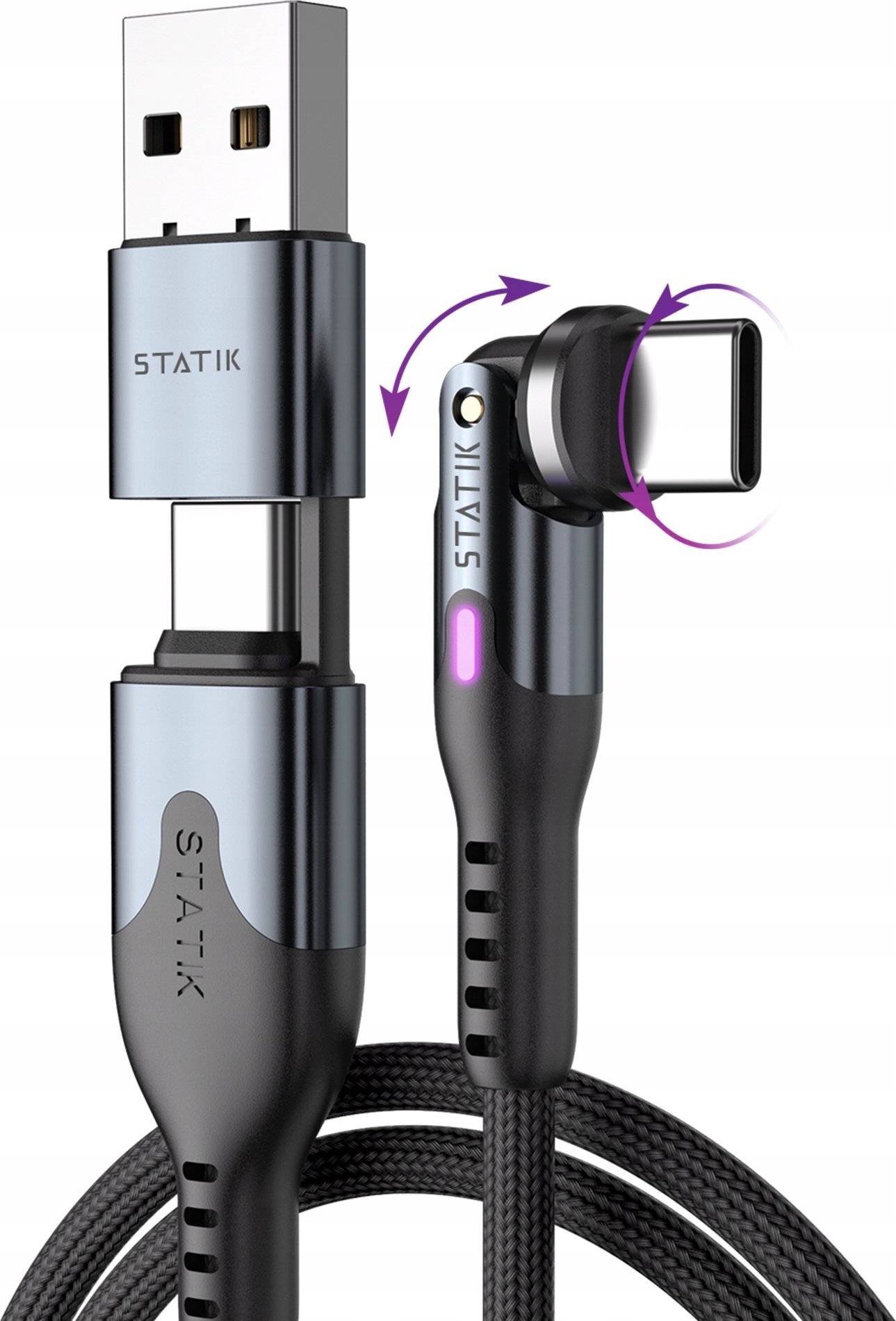 Kabel USB STATIK USB-C - USB-C 1 m Czarny (PUP-0455-3FT-CC)