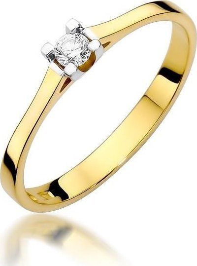 Best Diamonds złoty pierścionek z brylantem 0.09ct 20