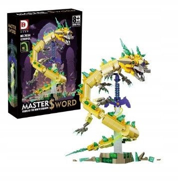 Klocki Konstrukcyjne SMOK Dragon Żółty 1298 elementów / Ozdobne opakowanie