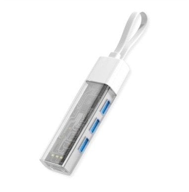 Koncentrator ROLINE USB 3.2 Gen 1, 4 porty, kabel połączeniowy hosta typu A+C