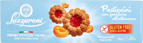 Ciasteczka kuche z morelą bezglutenowe 80g - Lazzaroni
