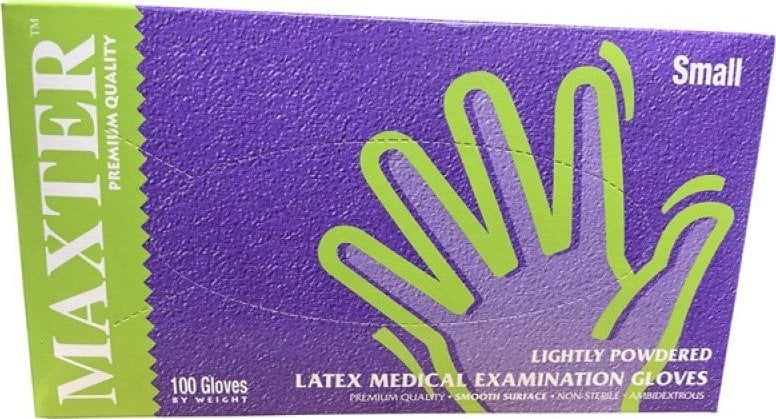 Rękawice lateksowe pudrowe MAXTER, 100 szt., S