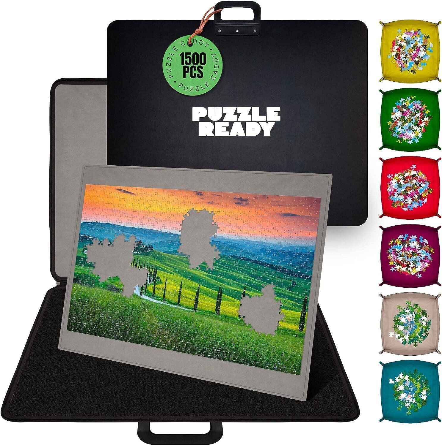 Puzzle Ready - Portable puzzle board, 1500 pieces, 6 sorting trays