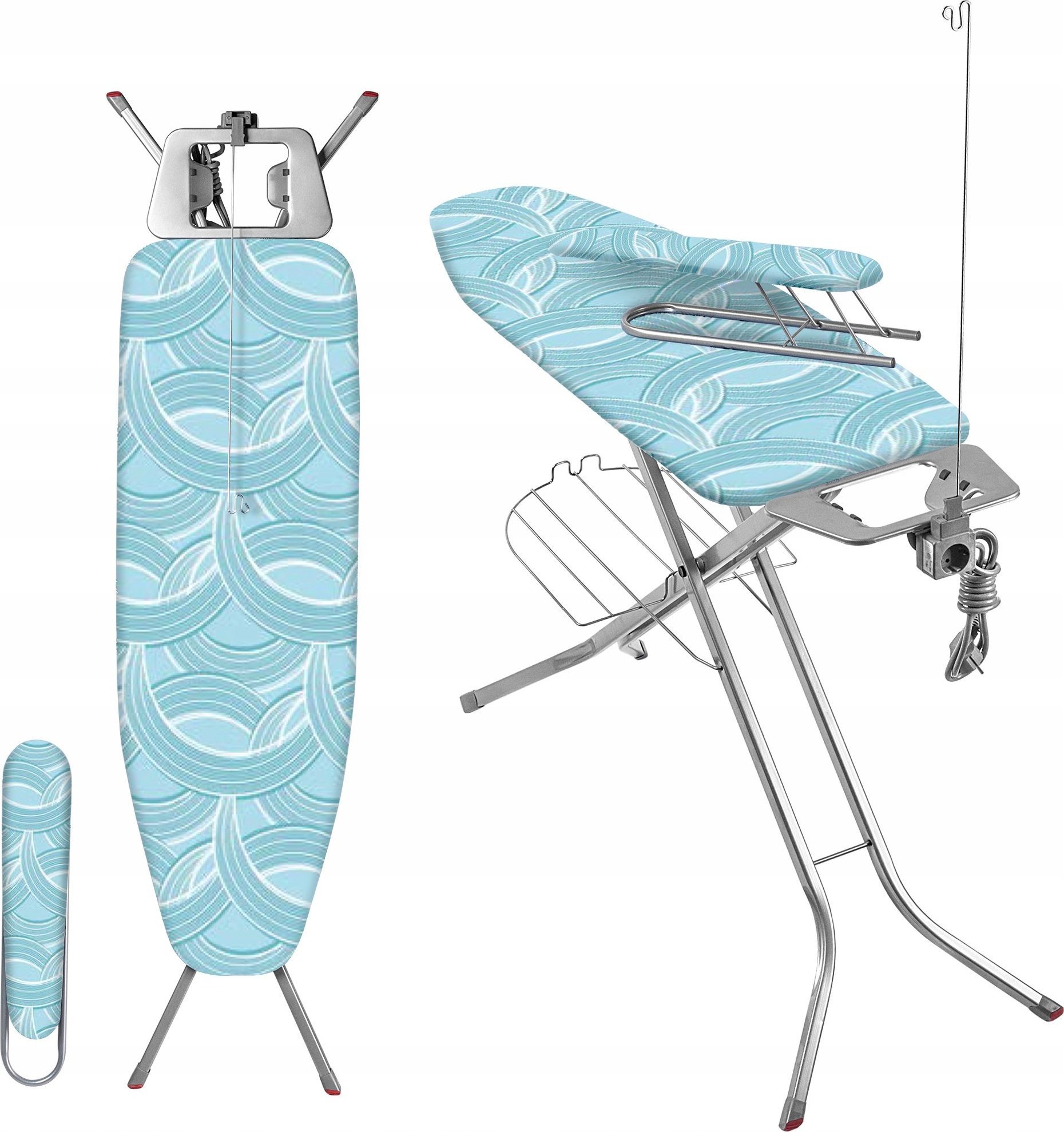 Kadax KADAX Deska Do Prasowania Z Uchwytem Gniazdem Rękawik Z Półką 120x38 cm