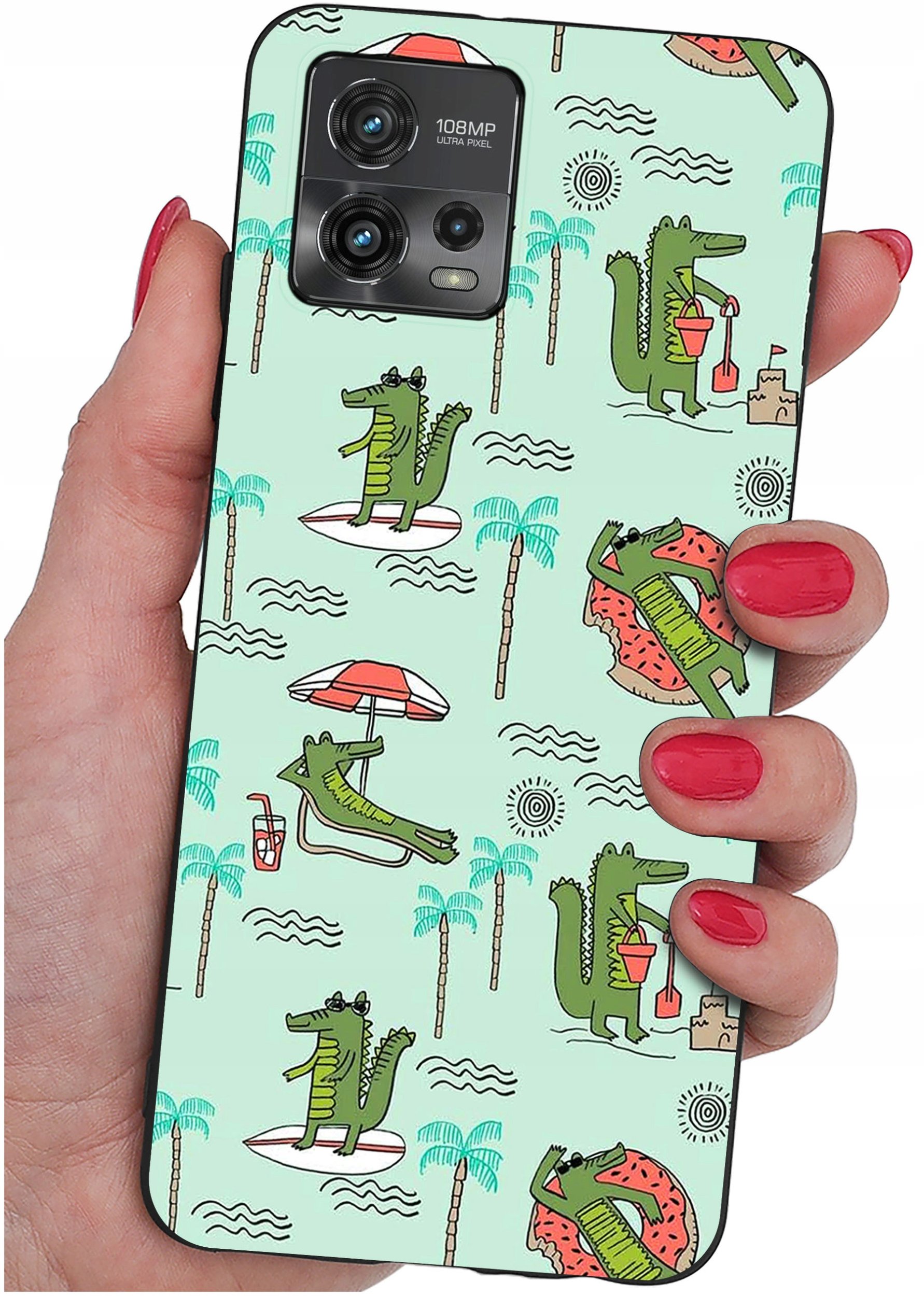 Etui do Motorola Moto G72 WZORY |SILIKONOWE MATT CASE + SZKŁO 9H