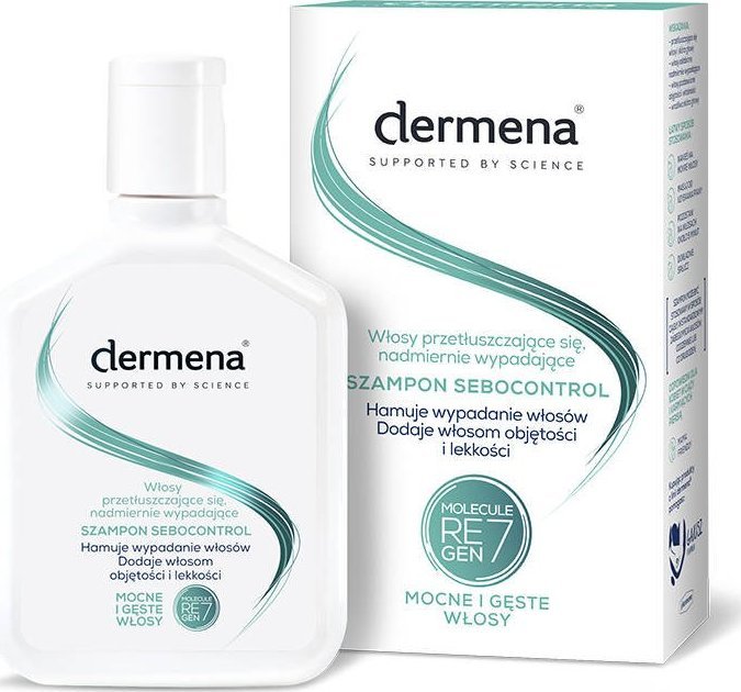 Dermena Dermena Supported By Science Szampon Sebocontrol do włosów przetłuszczających się i nadmiernie wypadających 200ml