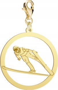 Radziszewska Jewellery Pozłacany Charms Skoki narciarskie DEDYKACJA