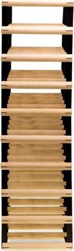 Wamar-Sosenka Regał na wino Stojak na 36 Butelek Szklanych/ PET RW-8/ 4x9 Surowy Naturalny Metal + Drewno RW-8-4x9-36