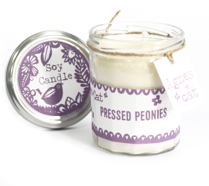 Sojowa świeca w słoiku - Pressed Peonie