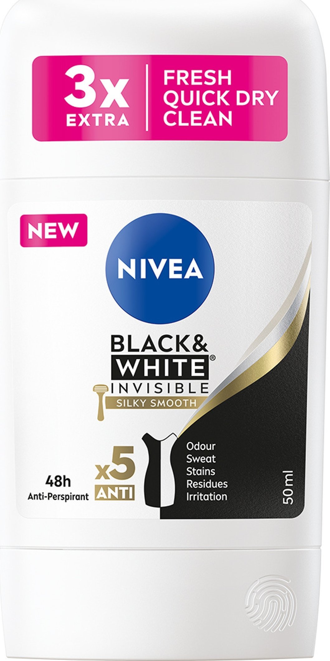 NIVEA_Black&White Invisible Silky Smooth antyperspirant w sztyfcie 50ml