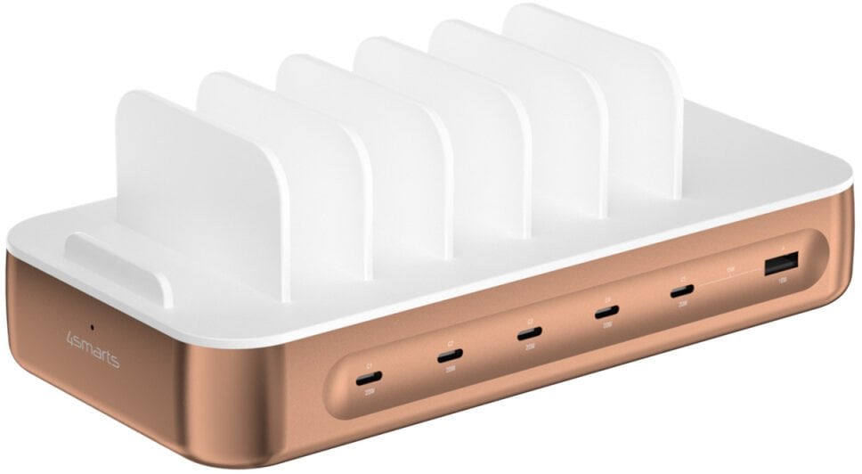 4smarts Ladestation Team 100W 5C/1A inkl. 6 Kabel, kupfer