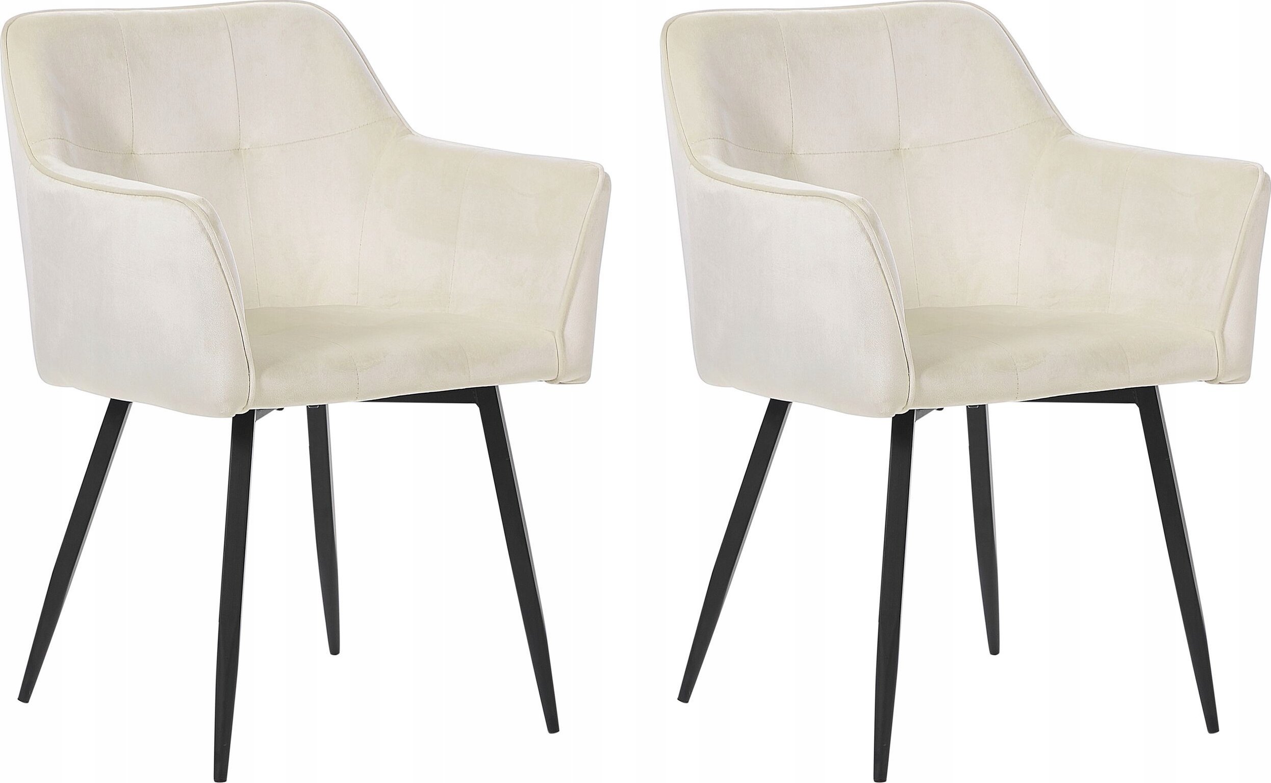 Beliani Welur Krzesło do jadalni Zestaw 2 Kremowy JASMIN