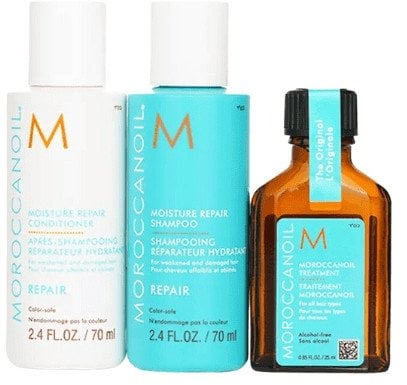 MOROCCANOIL_SET Moisture Repair Shampoo szampon do włosów 70ml + Moisture Repair Conditioner odżywka do włosów 70ml + Treatment kuracja do włosów 25ml