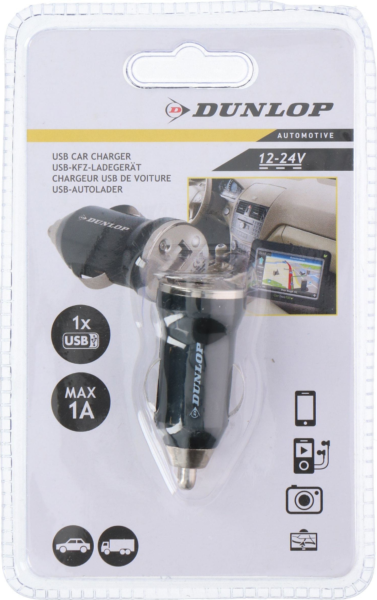 Ładowarka Dunlop Mini ładowarka samochodowa USB DUNLOP 12-24V uni
