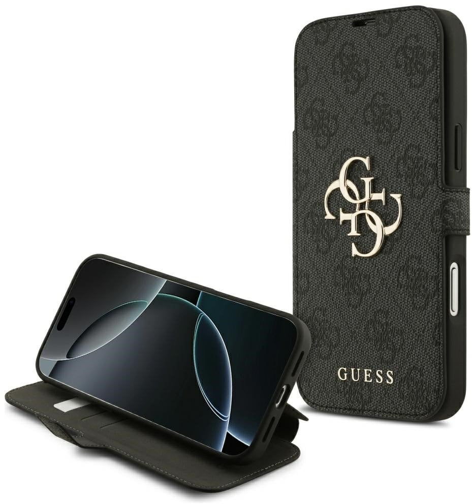 Guess Etui Book 4G Metal Logo do iPhone 17 Pro Max czarny