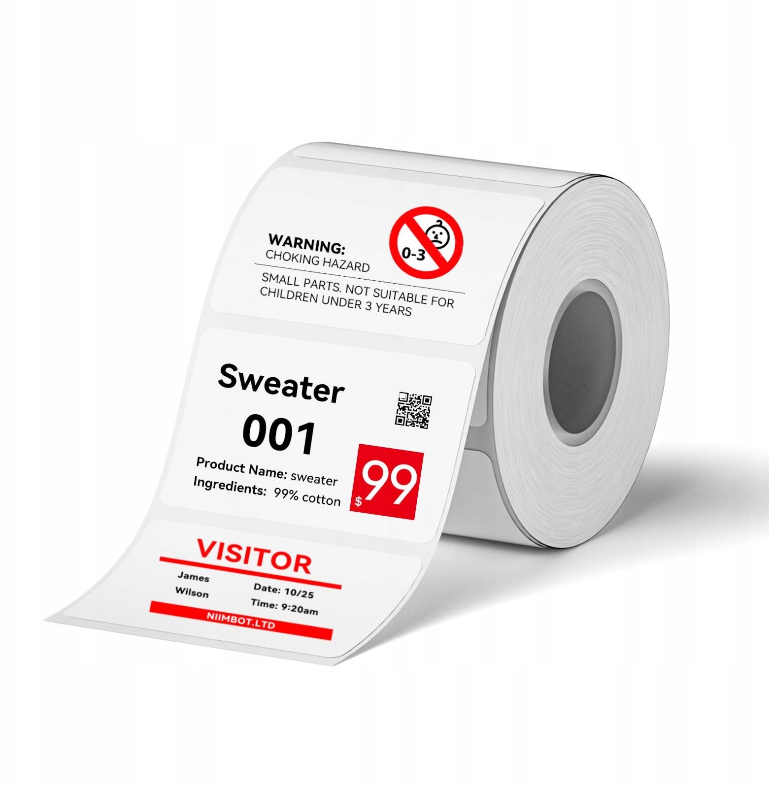 NIIMBOT Etykiety Naklejki 50x30mm 230szt BIAŁE WYRUK 2 KOLORY do B21Pro