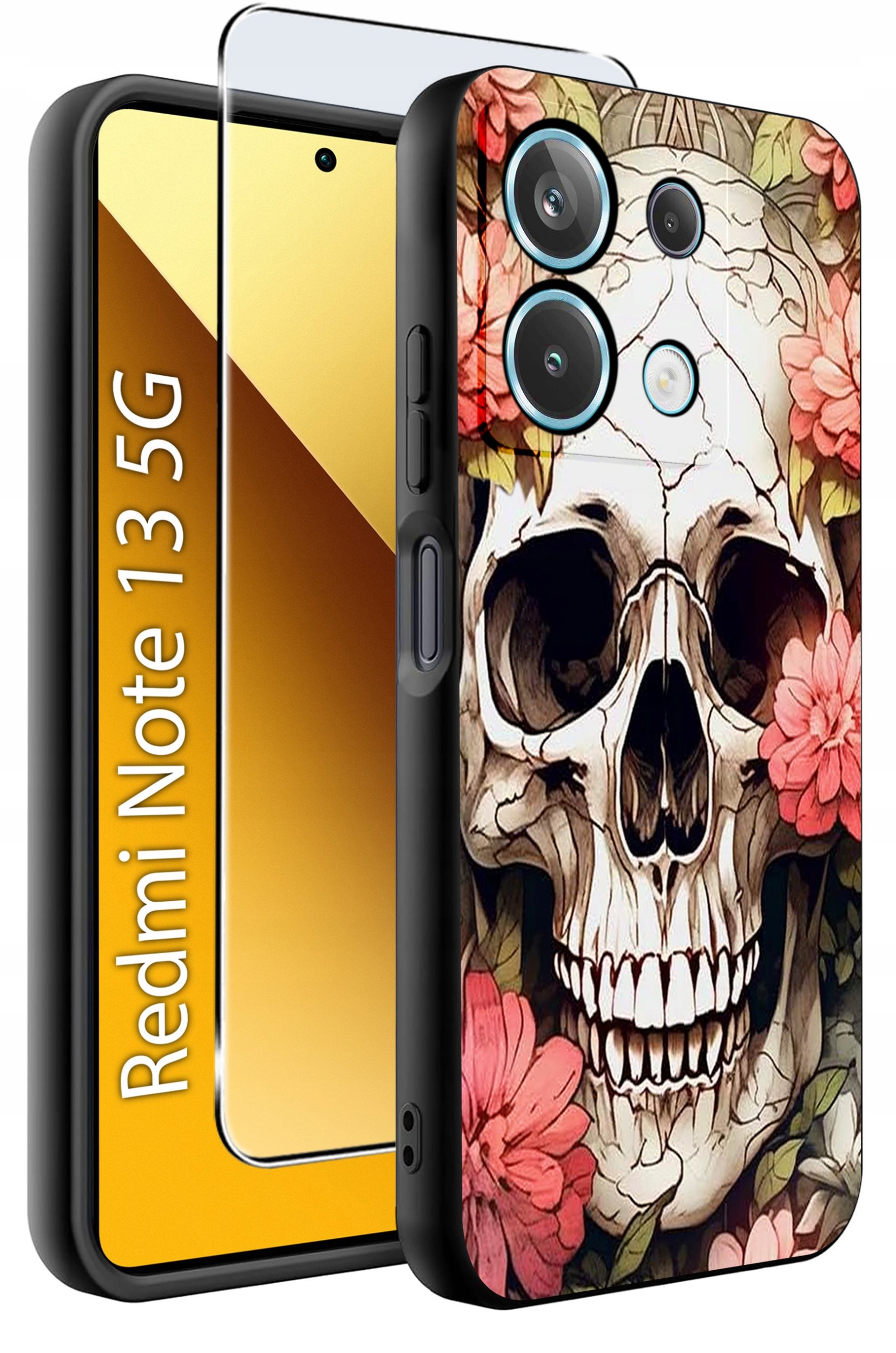 ETUI do Xiaomi Redmi Note 13 5G WZORY |SILIKONOWE MATT CASE +SZKŁO 9H