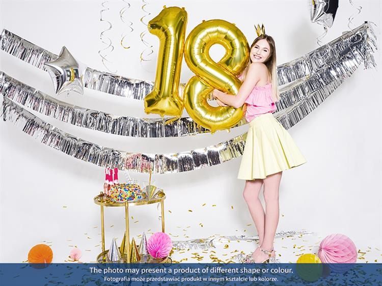 Party Deco Balon foliowy Cyfra "0", 86cm, srebrny uniwersalny