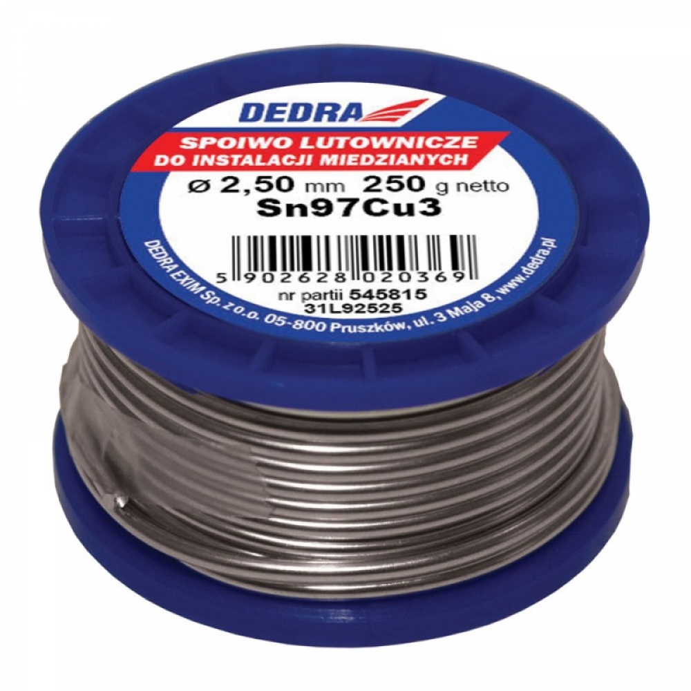Dedra Spoiwo lutownicze 2,5mm Sn97Cu3 250g - 31L92525
