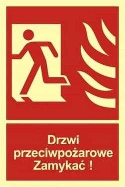 Mój dom Drzwi Przeciwpożarowe Zamykać! Kierunek Drogi Ewakuacyjnej W Lewo 10 X 14,8 Libres Polska Sp Bb011X100X148 5904937048027