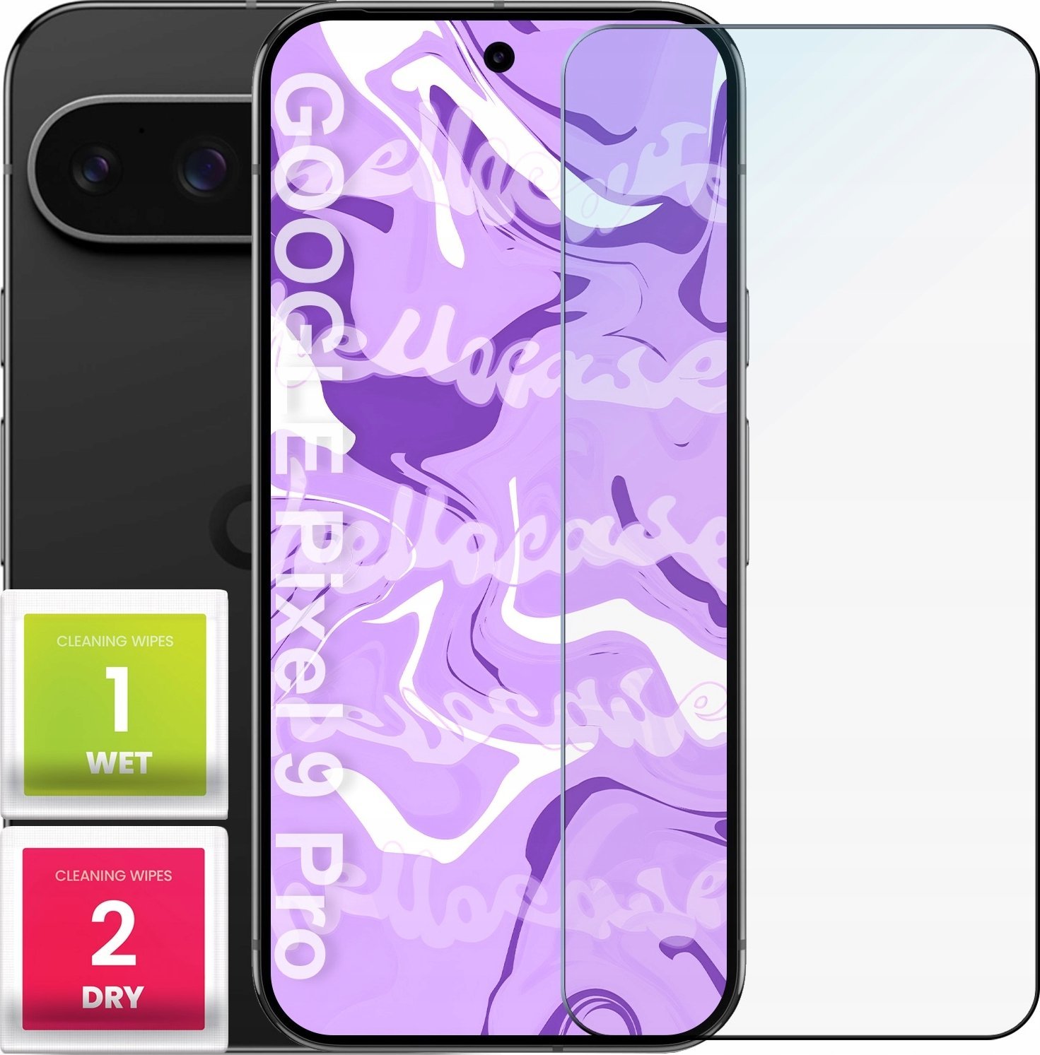 Hello Case Szkło Hartowane do Google Pixel 9 / 9 Pro (szybka 9H, płaskie 2.5D, szybka)