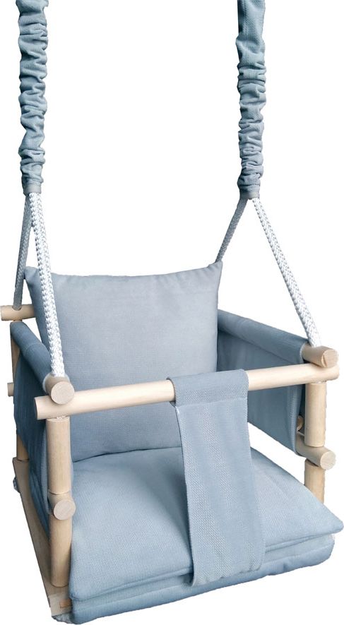 Huśtawka Elior Szara welwetowa huśtawka dziecięca 3w1 - Zelma