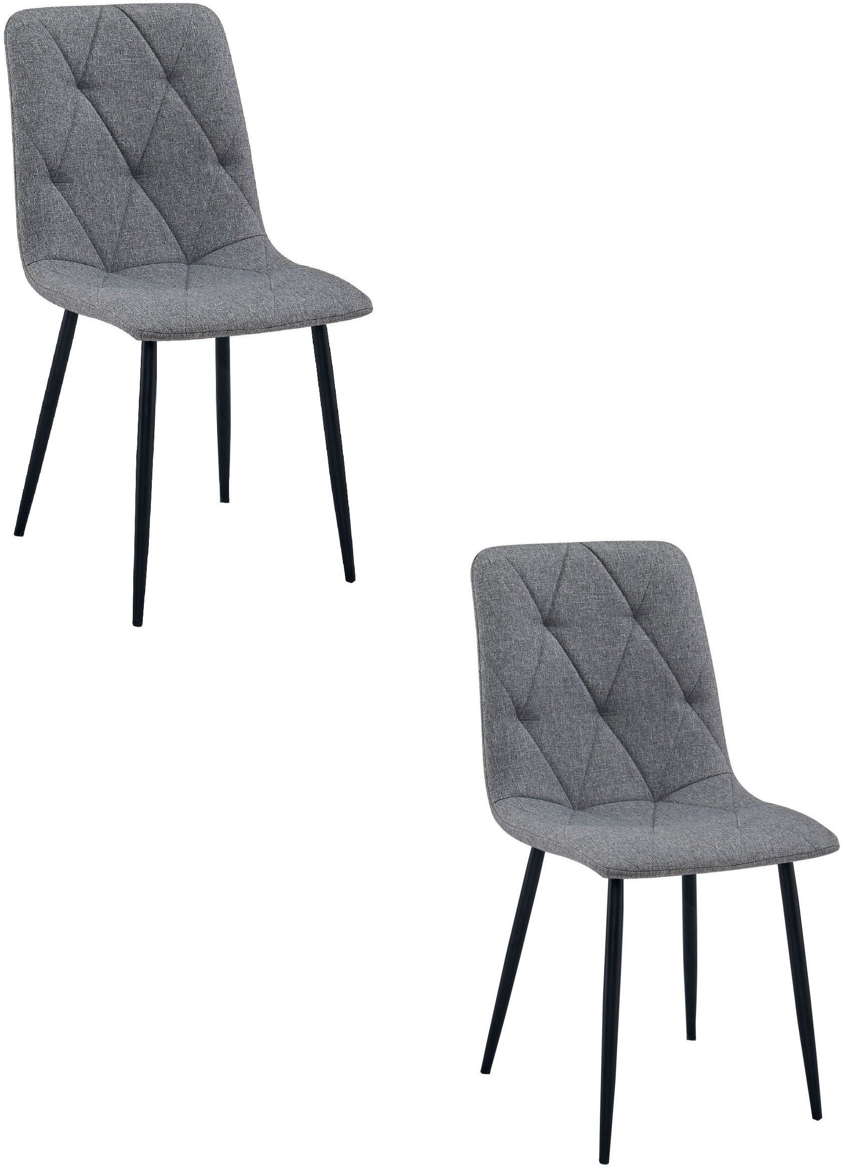 Krzesło tapicerowane ciemnoszare LIBRA tkanina do kuchni jadalni x2