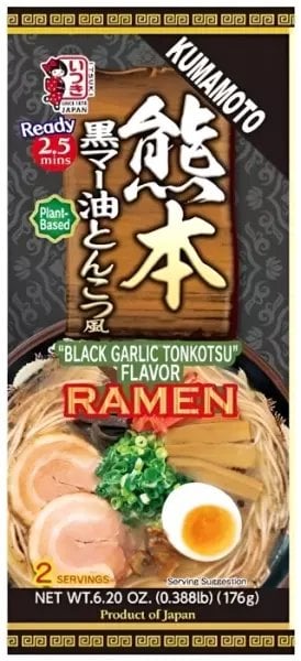 Nissin Ramen Kumamoto Black Garlic Tonkotsu o smaku czarnego czosnku 176g - Itsuki