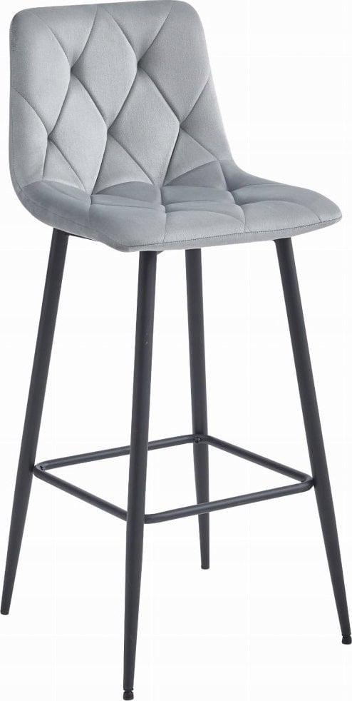 Leobert Hoker NADO - aksamit srebrno-szary / nogi czarne x 4