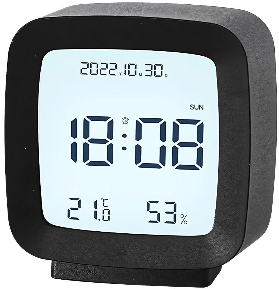 Zegar budzik z datą i temperaturą z funkcją drzemki lcd wilgoć w powietrzu