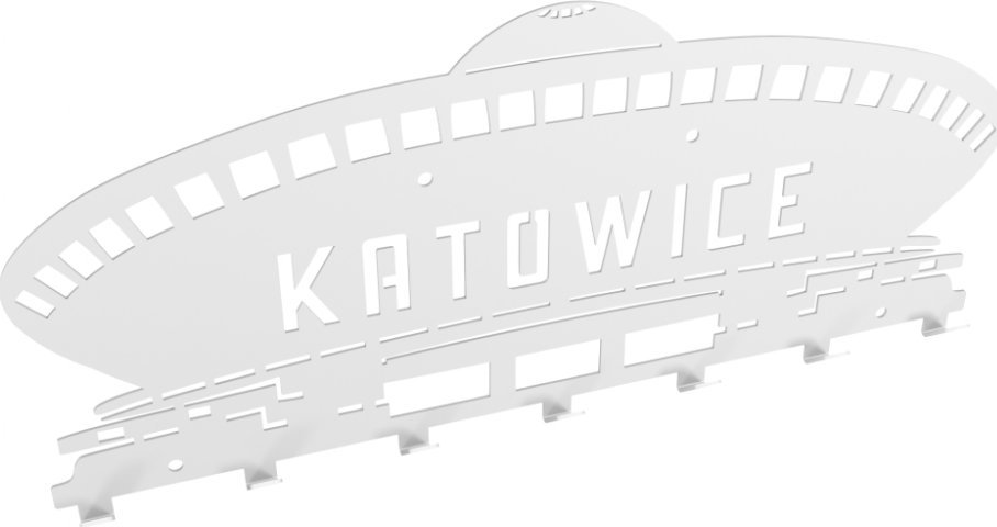 MT3CH Metalowy wieszak ścienny wiszący do przedpokoju na kurtki ubrania klucze loft KATOWICE SPODEK biały