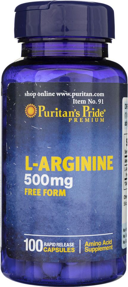 Puritans Pride Puritan's Pride L-Arginina 500 mg - 100 kapsułek