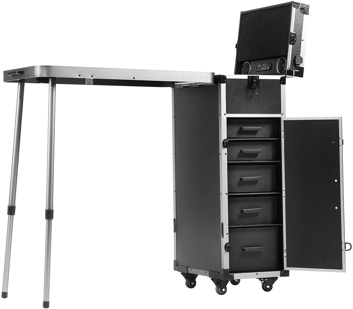 Walizka kosmetyczna Mobilna z rozkładanym stołem biurkiem dla wizażystów