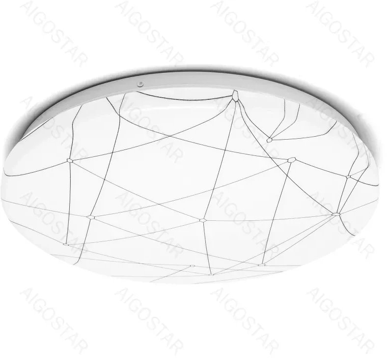 Lampa sufitowa LED 12W 1300lm 3000K-klosz z efektem linii geometrycznych