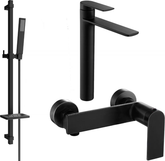 Mexen Mexen Zero DQ02 zestaw prysznicowy, czarny - 71114DQ02-70