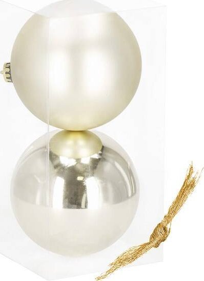 Dekoracja świąteczna Springos Bombki choinkowe 2 szt. ozdoby świąteczne zawieszki 15 cm szampański UNIWERSALNY