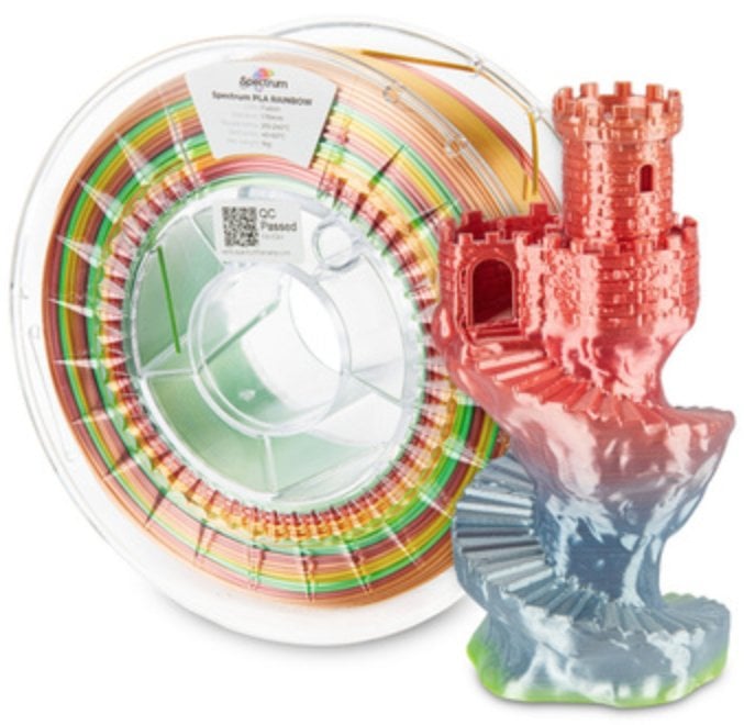 Spectrum 3D filament, PLA Silk Rainbow, 1,75mm, 1000g, 81016, fusion