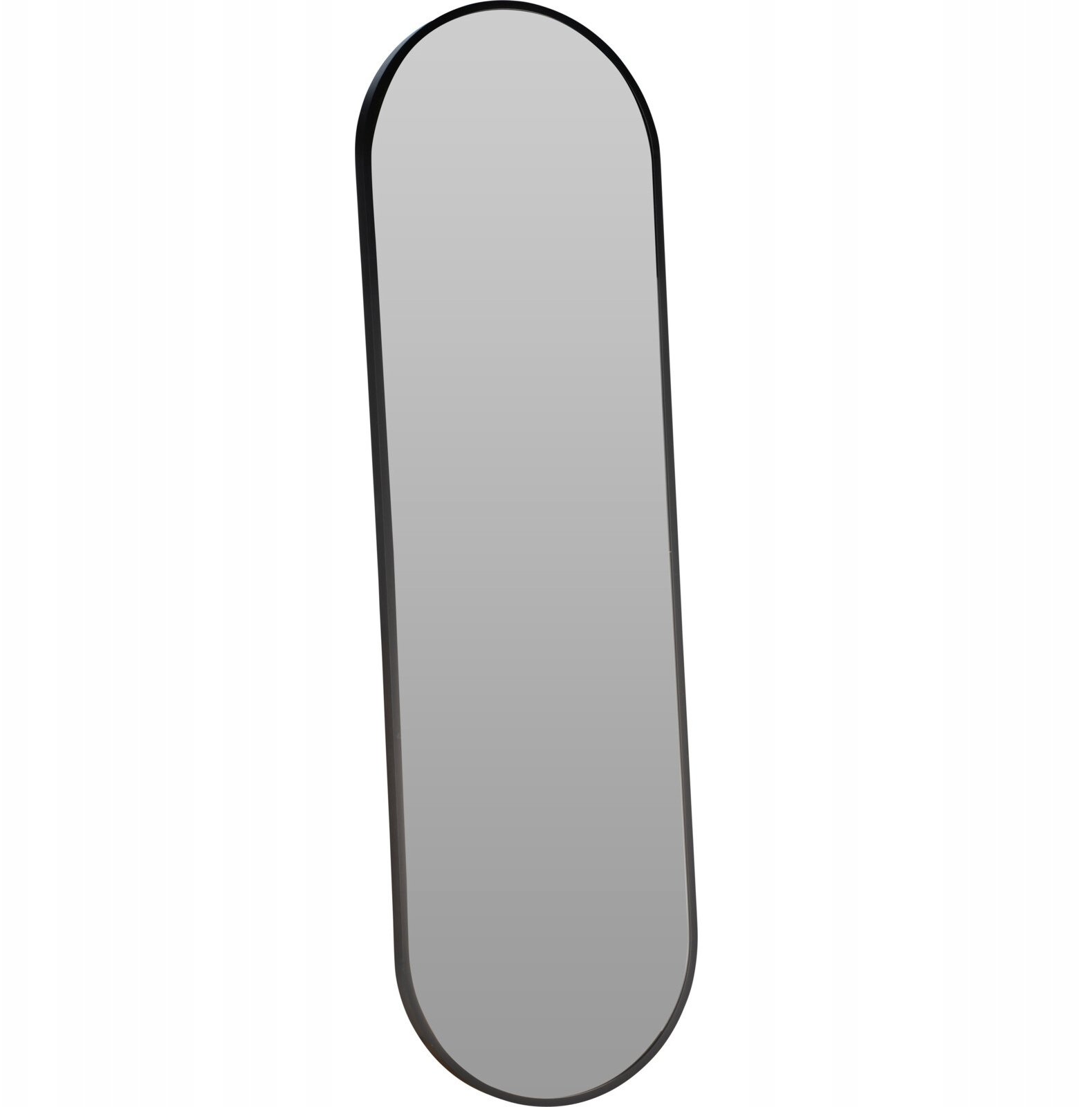 Lustro wiszące ścienne owalne z czarną ramą klasyczne 30x100cm