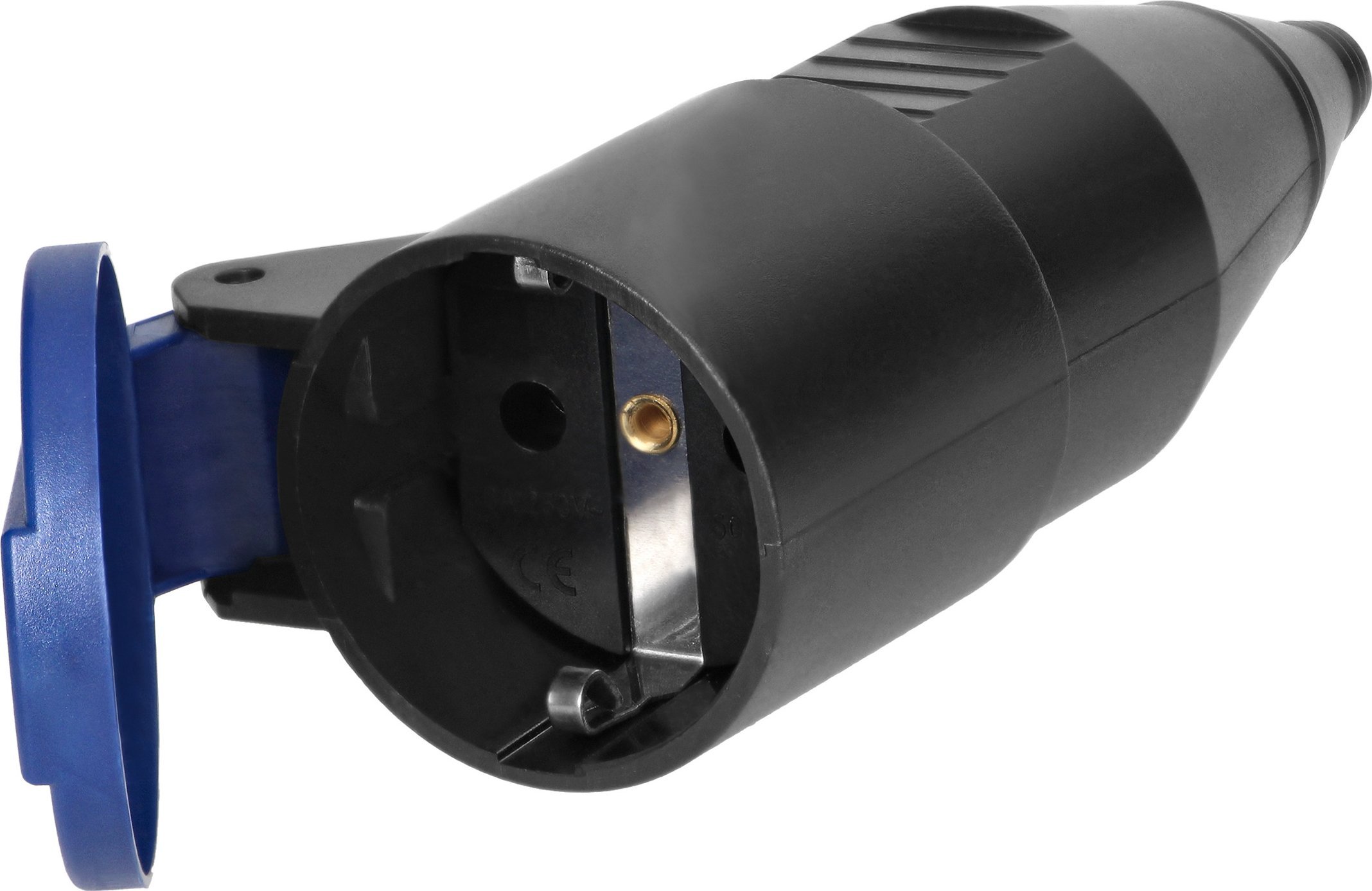 Orno Gniazdo warsztatowe z klapką, 2P+Z Schuko, czarne, 12 szt.