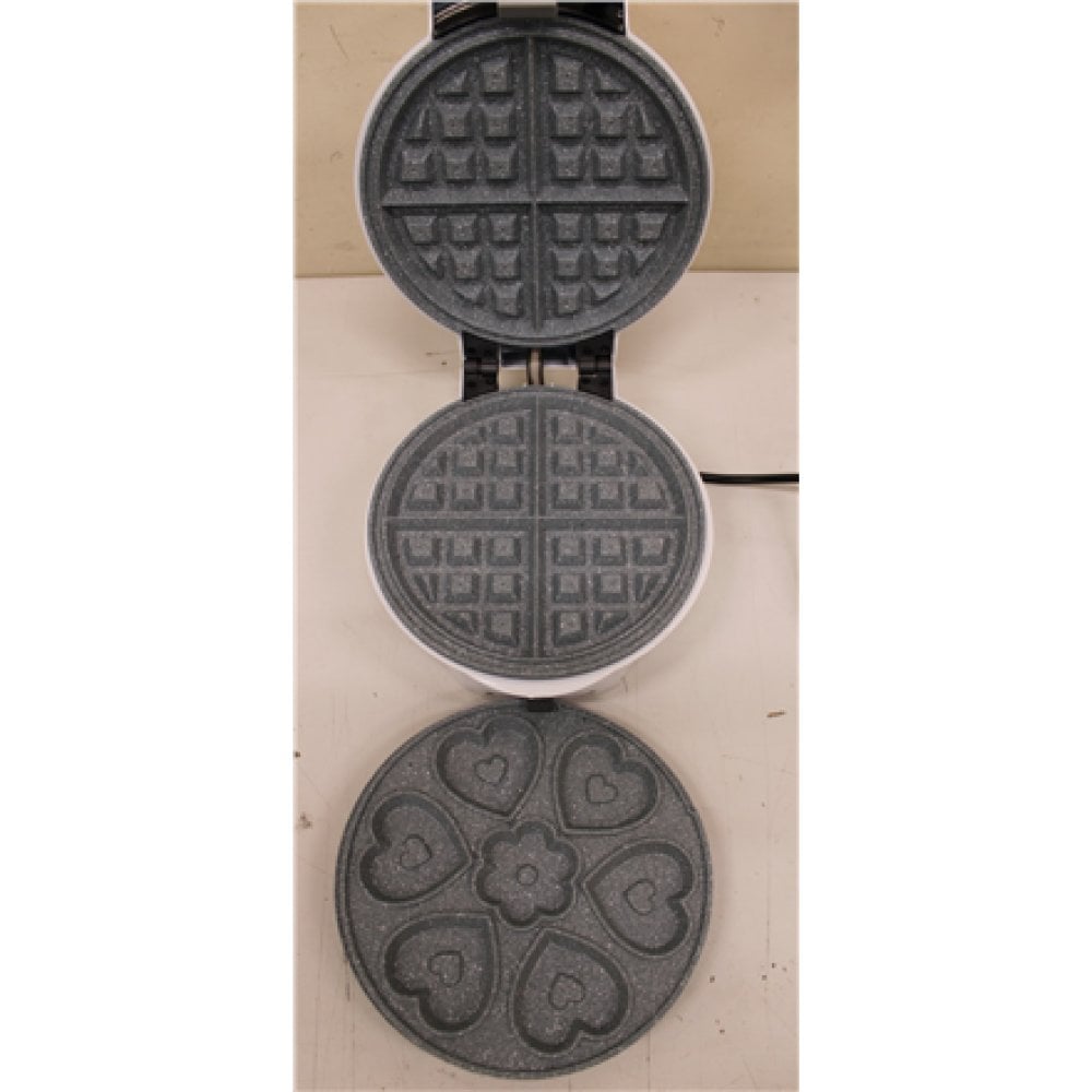 Cecotec Waffle Maker | Fun Gofrestone 3in1 | 700 W | Number of pastry 3 | Waffle/Muffin/Donut | White | MISSING DOUGHTSNUTS INTERCHANGEABLE PLATE