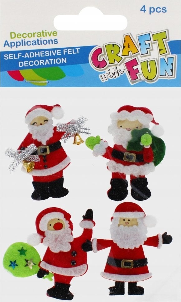 Craft with Fun OZDOBA BN FILC MIKOLAJ SPRZYL 4SZT CF PBH 12/144