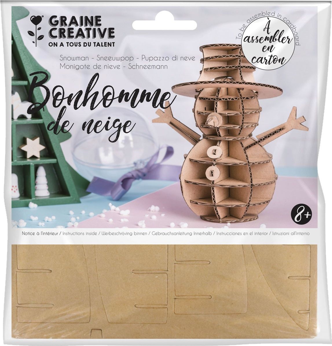 Graine Creative Puzzle 3D tekturowe, Bałwanek