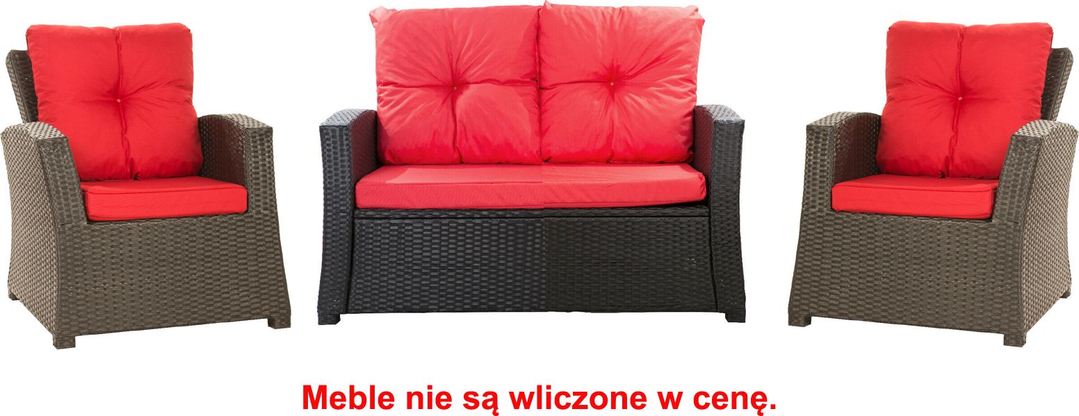 Setgarden Zestaw poduszek na meble ogrodowe rattanowe dla 4 osób rozmiar 112/52