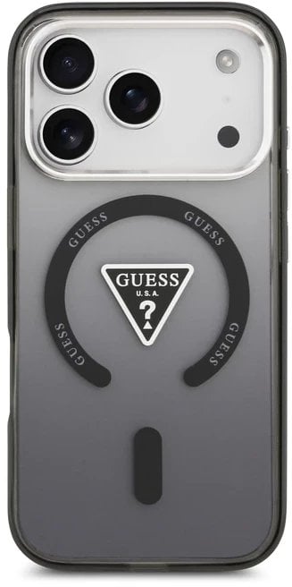 GUESS futerał do IPHONE 17 Pro kompatybilny z MagSafe GUHMP17LHGTMLCGK (IML Gradient W/ Triangle Logo) czarny