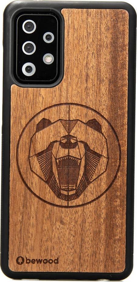 BeWood Drewniane Etui Samsung Galaxy A52/A52s 5G NIEDŹWIEDŹ MERBAU